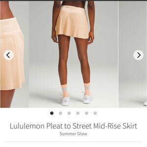 NWT Lululemon athletica Summer Glow Pleat to Street Mid-Rise Skirt